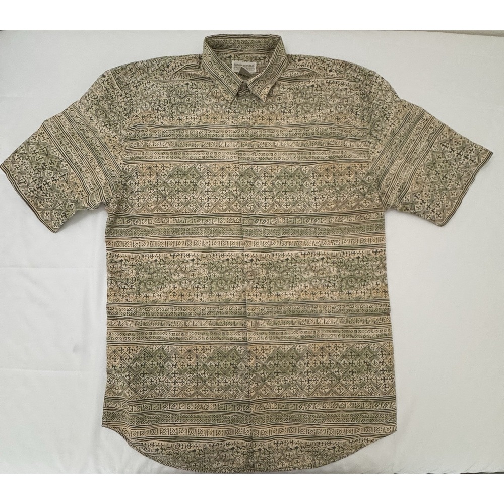 Banana Republic Safari & Travel Men's Button Up Shirt Aztec Vintage Large Cotton